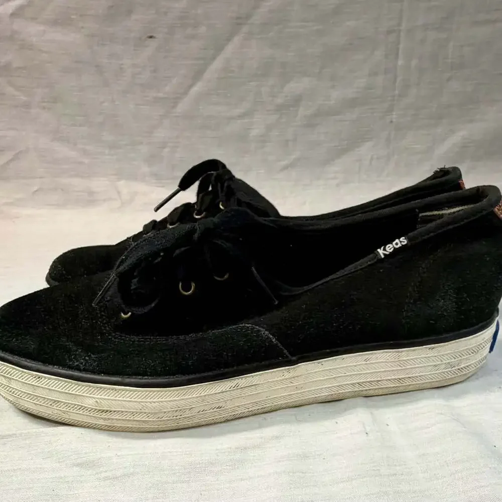Keds Triple Cvo Festival Black Suede Platform Sneaker Size 8.5